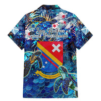 San Andres and Providencia Family Matching Mermaid Dress and Hawaiian Shirt Sea Turtle Tropical Pattern