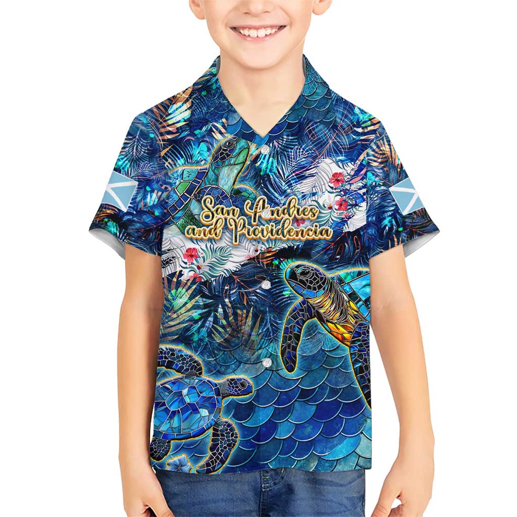 San Andres and Providencia Family Matching Short Sleeve Bodycon Dress and Hawaiian Shirt Sea Turtle Tropical Pattern - Wonder Print Shop