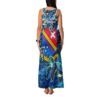 San Andres and Providencia Family Matching Tank Maxi Dress and Hawaiian Shirt Sea Turtle Tropical Pattern - Wonder Print Shop