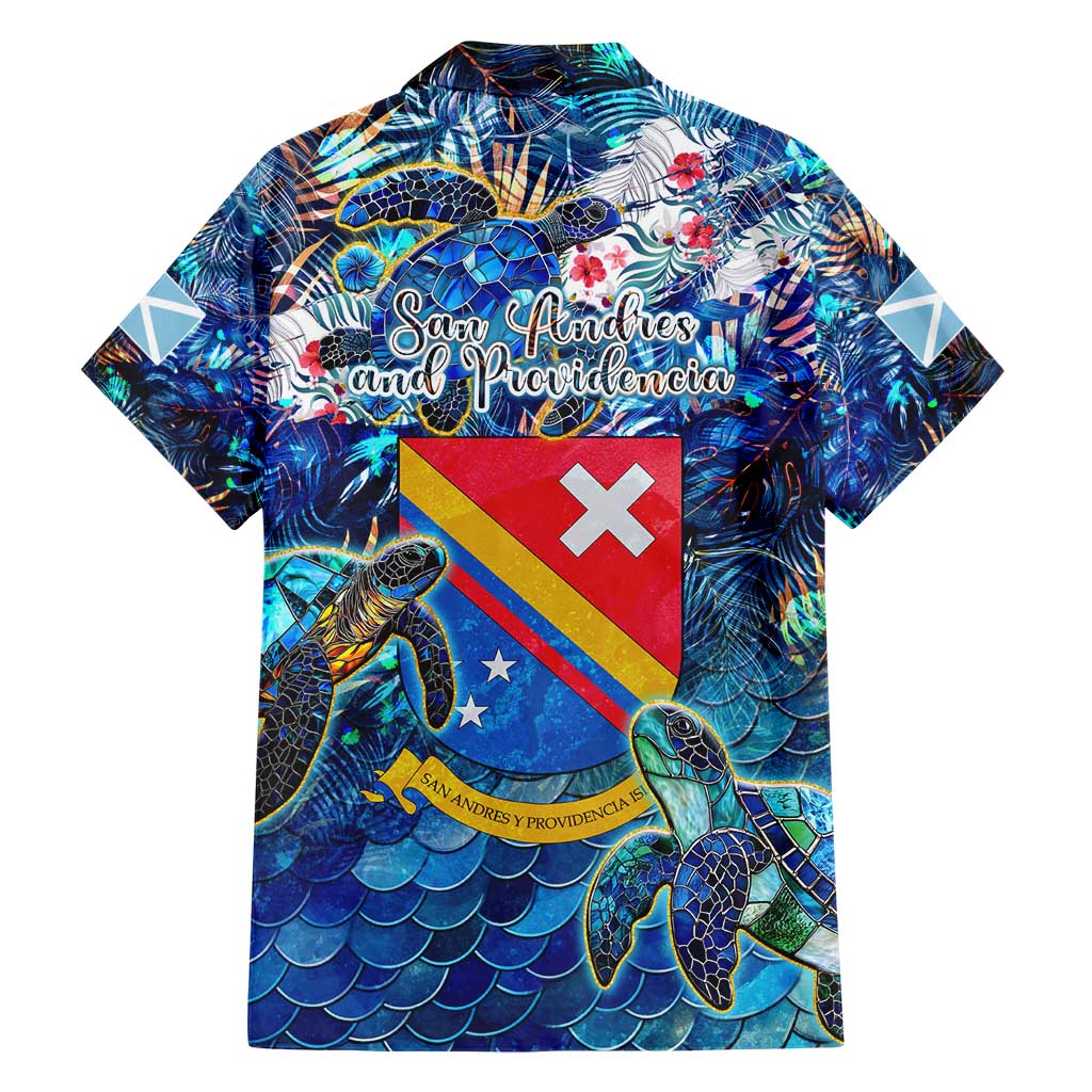 San Andres and Providencia Hawaiian Shirt Sea Turtle Tropical Pattern - Wonder Print Shop