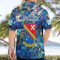 San Andres and Providencia Hawaiian Shirt Sea Turtle Tropical Pattern - Wonder Print Shop