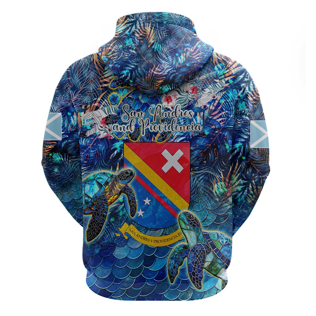 San Andres and Providencia Hoodie Sea Turtle Tropical Pattern - Wonder Print Shop