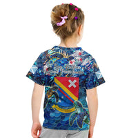 San Andres and Providencia Kid T Shirt Sea Turtle Tropical Pattern - Wonder Print Shop