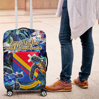 San Andres and Providencia Luggage Cover Sea Turtle Tropical Pattern - Wonder Print Shop