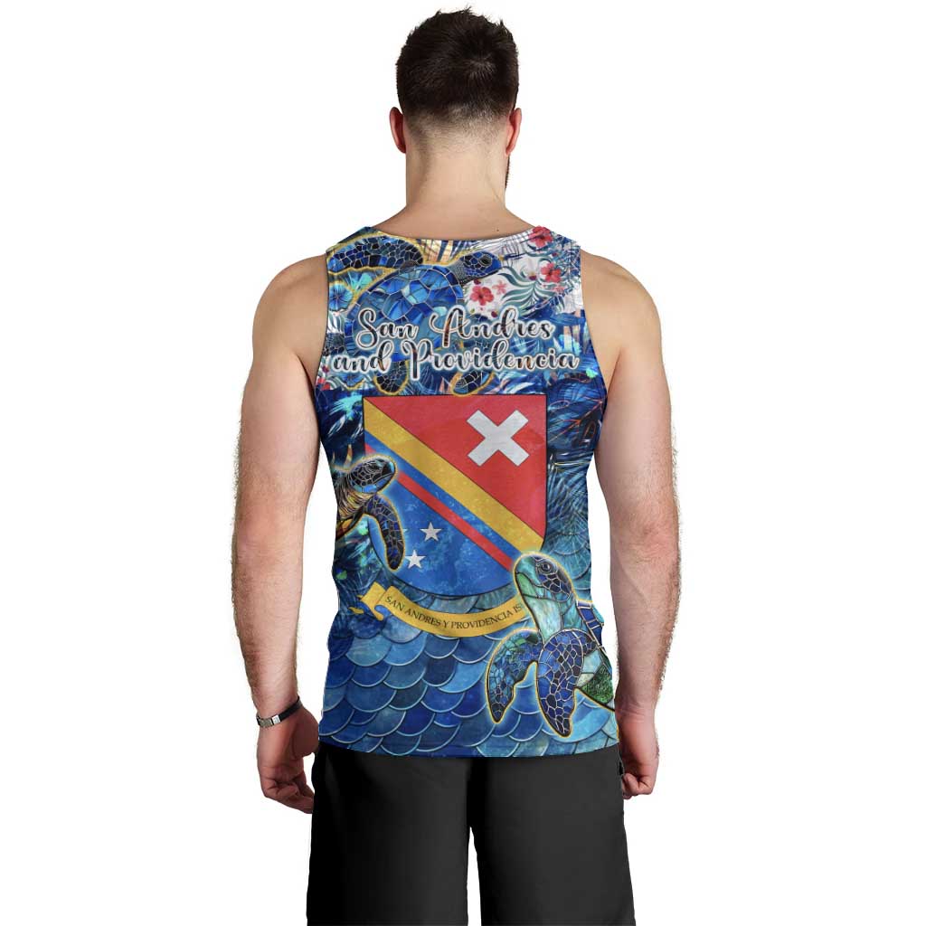 San Andres and Providencia Men Tank Top Sea Turtle Tropical Pattern - Wonder Print Shop