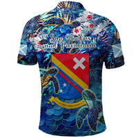 San Andres and Providencia Polo Shirt Sea Turtle Tropical Pattern - Wonder Print Shop