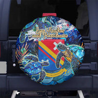 San Andres and Providencia Spare Tire Cover Sea Turtle Tropical Pattern - Wonder Print Shop