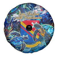 San Andres and Providencia Spare Tire Cover Sea Turtle Tropical Pattern - Wonder Print Shop