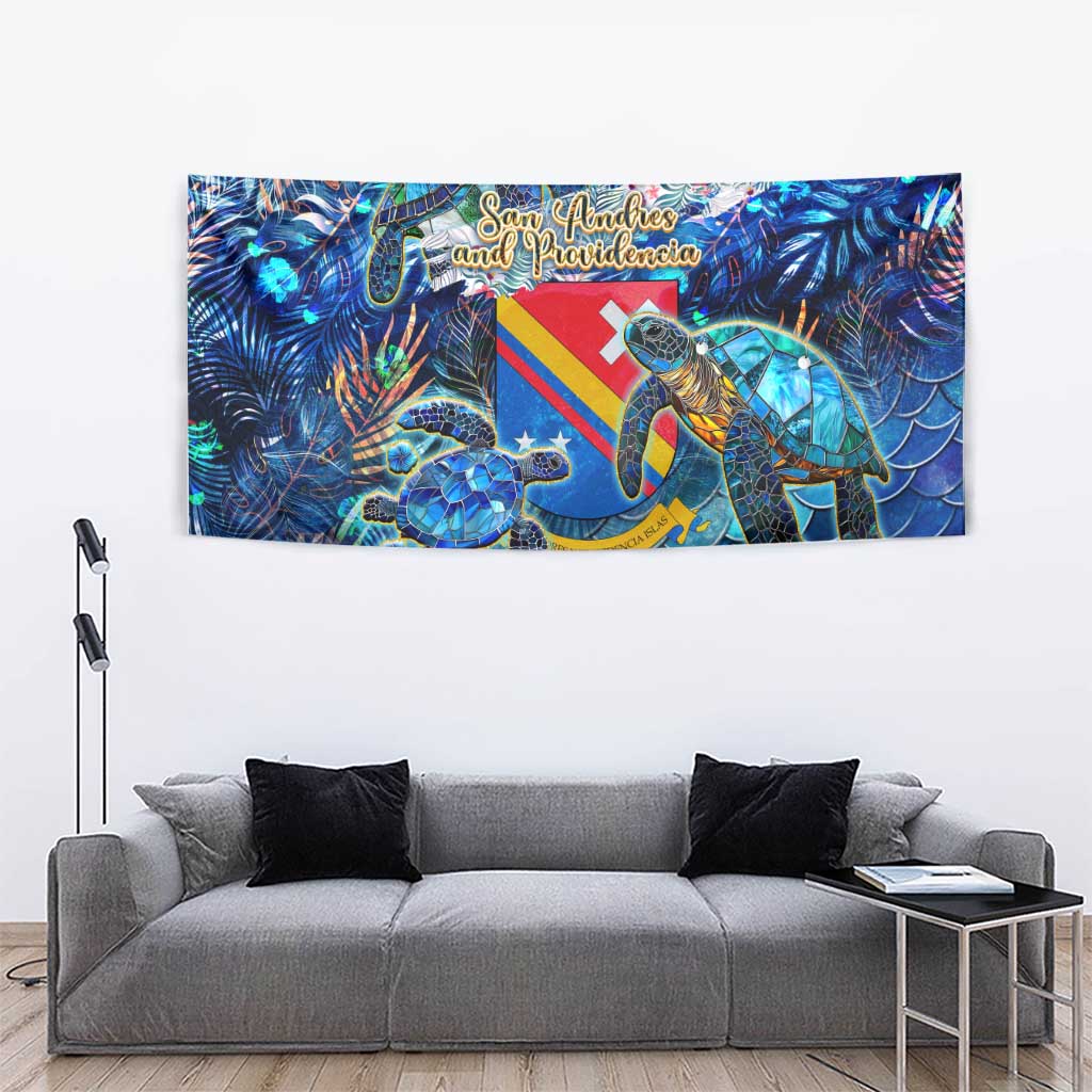 San Andres and Providencia Tapestry Sea Turtle Tropical Pattern - Wonder Print Shop