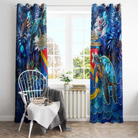 San Andres and Providencia Window Curtain Sea Turtle Tropical Pattern - Wonder Print Shop