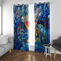 San Andres and Providencia Window Curtain Sea Turtle Tropical Pattern - Wonder Print Shop