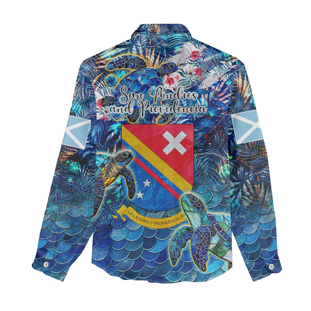 San Andres and Providencia Women Casual Shirt Sea Turtle Tropical Pattern - Wonder Print Shop