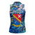 San Andres and Providencia Women Sleeveless Polo Shirt Sea Turtle Tropical Pattern - Wonder Print Shop