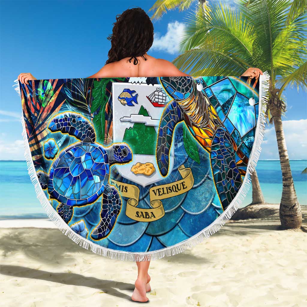 Saba Beach Blanket Sea Turtle Tropical Pattern