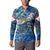 Saba Button Sweatshirt Sea Turtle Tropical Pattern