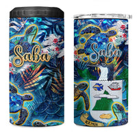 Saba 4 in 1 Can Cooler Tumbler Sea Turtle Tropical Pattern