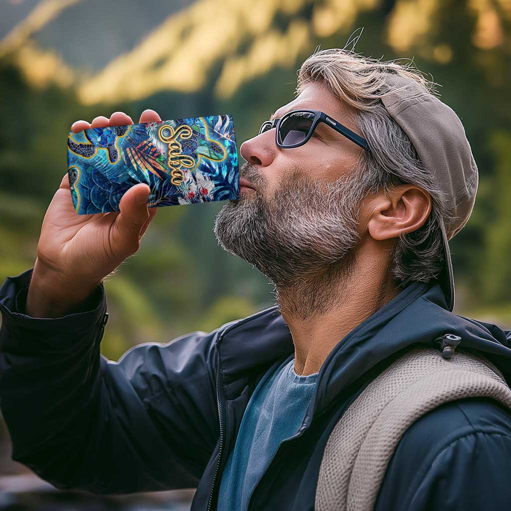 Saba 4 in 1 Can Cooler Tumbler Sea Turtle Tropical Pattern