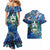 Saba Couples Matching Mermaid Dress and Hawaiian Shirt Sea Turtle Tropical Pattern
