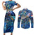 Saba Couples Matching Short Sleeve Bodycon Dress and Long Sleeve Button Shirt Sea Turtle Tropical Pattern