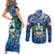 Saba Couples Matching Short Sleeve Bodycon Dress and Long Sleeve Button Shirt Sea Turtle Tropical Pattern