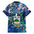 Saba Family Matching Long Sleeve Bodycon Dress and Hawaiian Shirt Sea Turtle Tropical Pattern