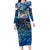 Saba Family Matching Long Sleeve Bodycon Dress and Hawaiian Shirt Sea Turtle Tropical Pattern