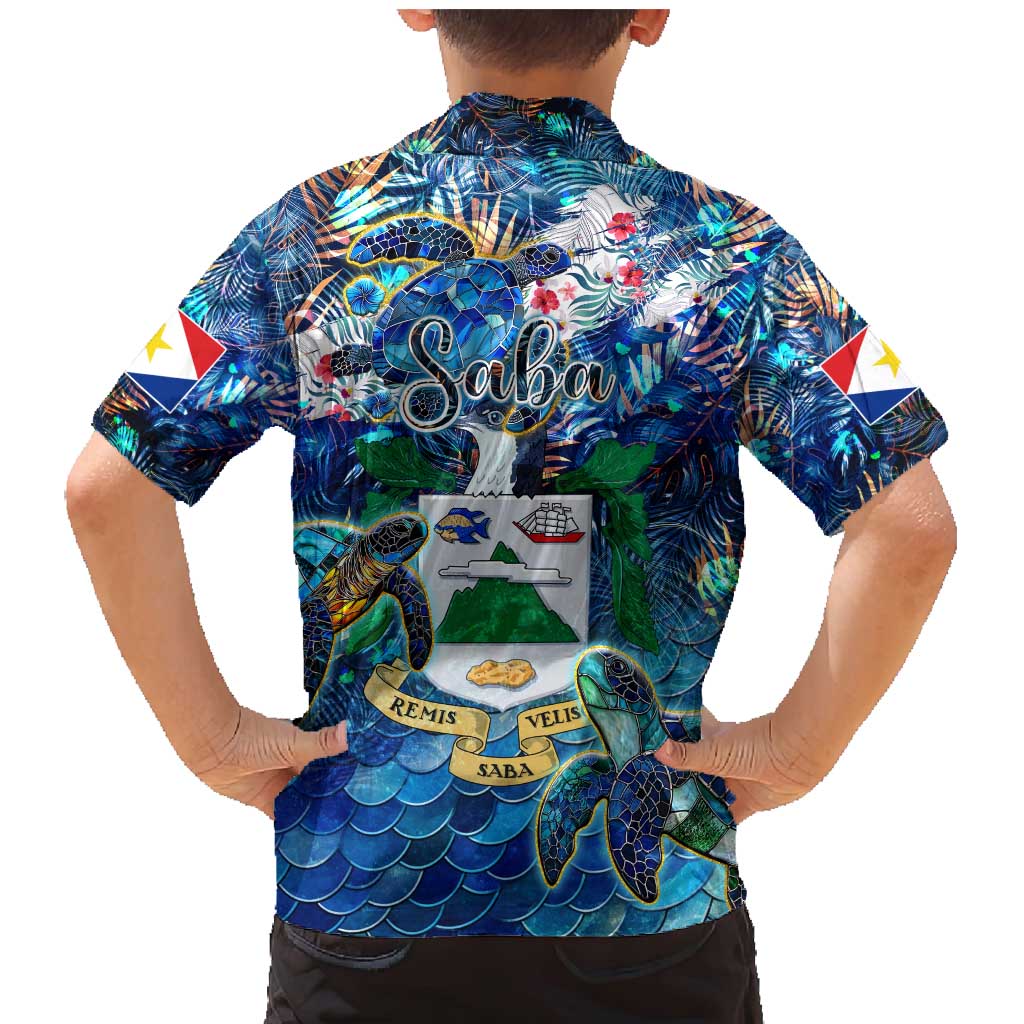 Saba Family Matching Mermaid Dress and Hawaiian Shirt Sea Turtle Tropical Pattern