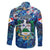 Saba Family Matching Off The Shoulder Long Sleeve Dress and Hawaiian Shirt Sea Turtle Tropical Pattern