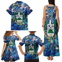 Saba Family Matching Tank Maxi Dress and Hawaiian Shirt Sea Turtle Tropical Pattern - Wonder Print Shop