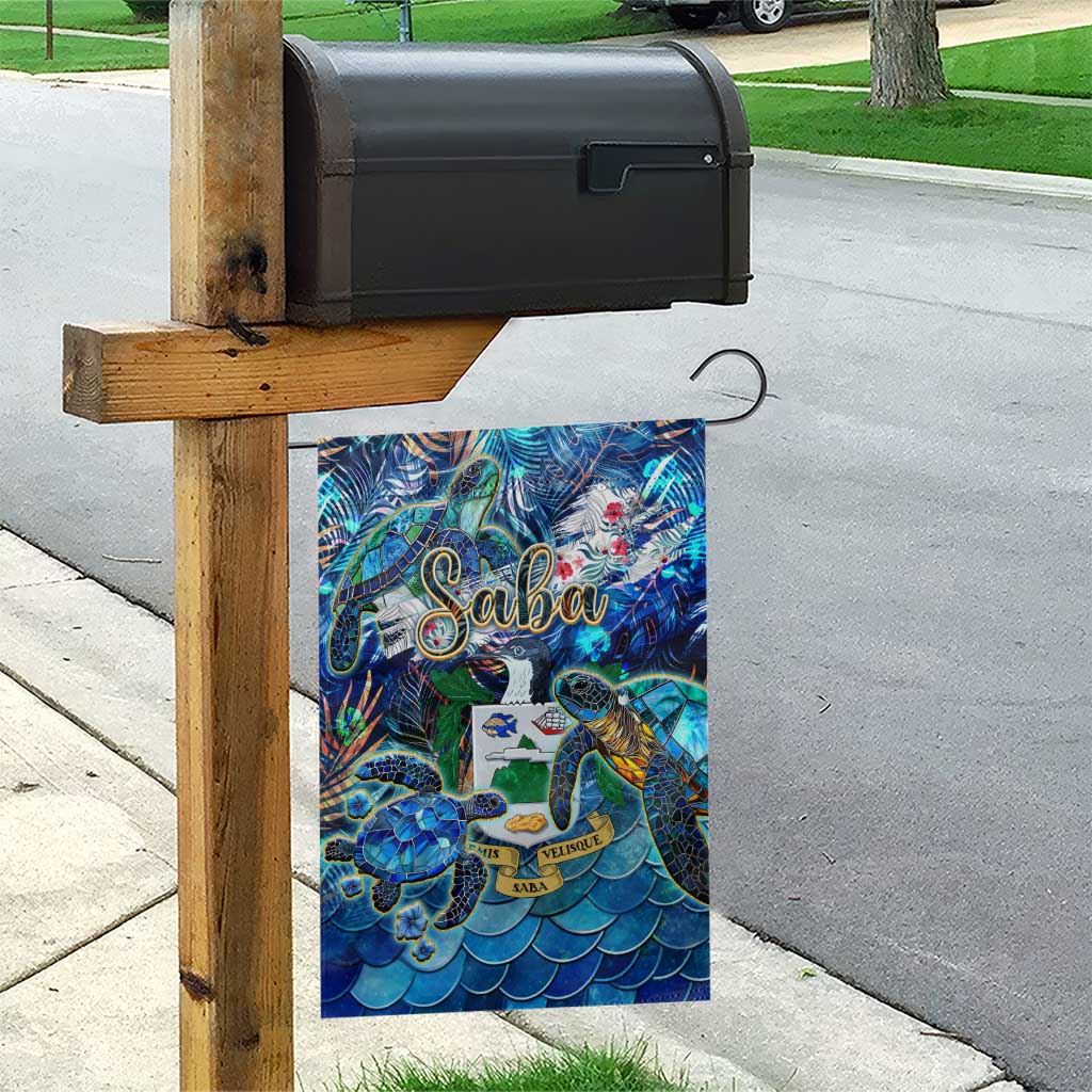 Saba Garden Flag Sea Turtle Tropical Pattern - Wonder Print Shop