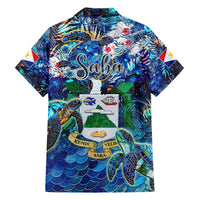 Saba Hawaiian Shirt Sea Turtle Tropical Pattern - Wonder Print Shop