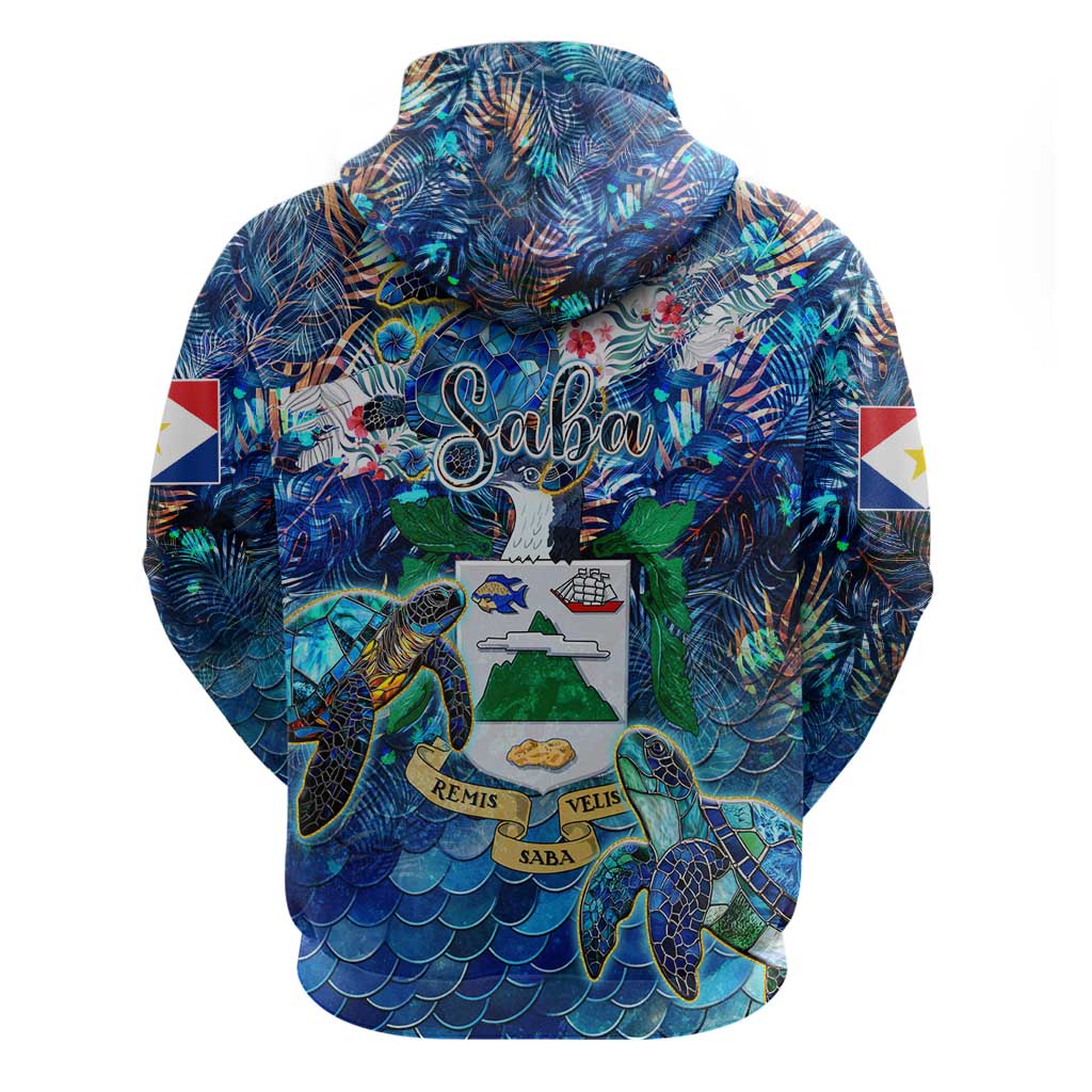 Saba Hoodie Sea Turtle Tropical Pattern - Wonder Print Shop