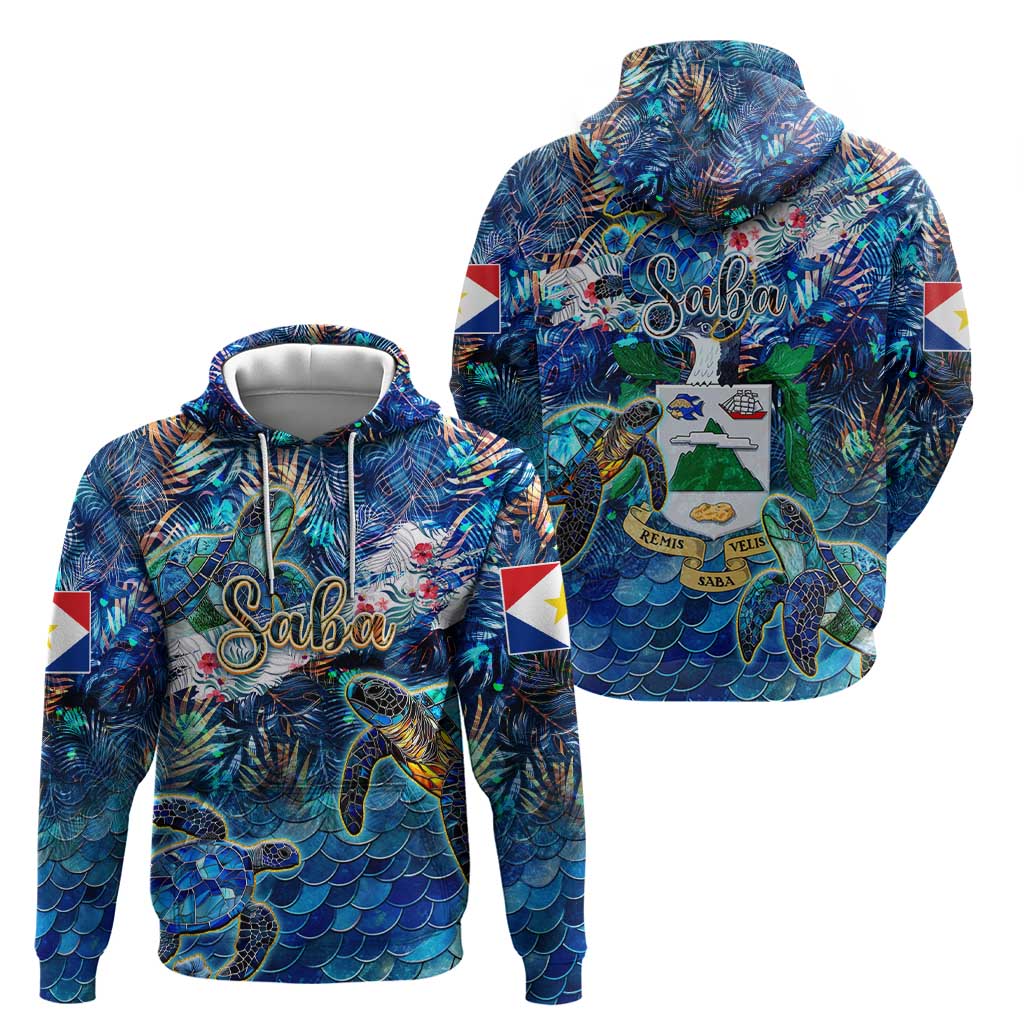 Saba Hoodie Sea Turtle Tropical Pattern - Wonder Print Shop