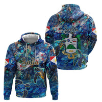 Saba Hoodie Sea Turtle Tropical Pattern - Wonder Print Shop