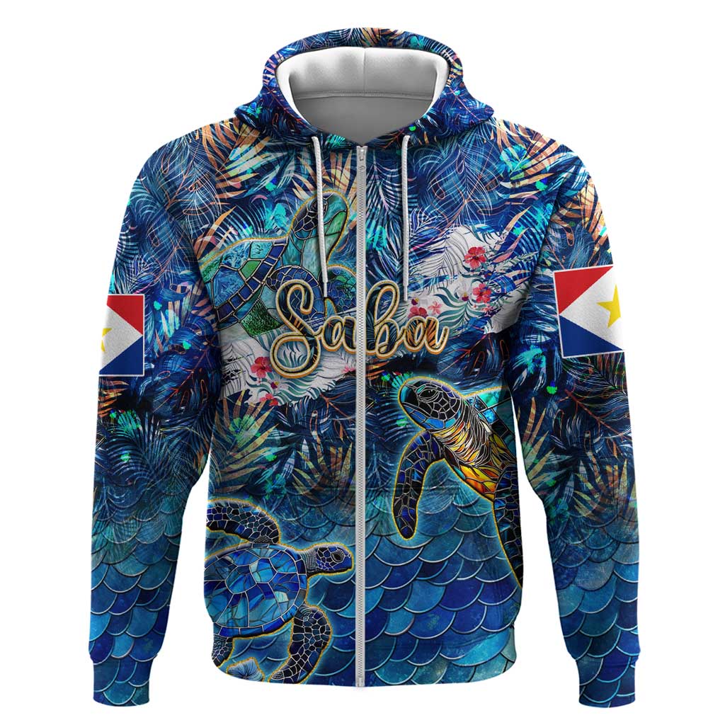 Saba Hoodie Sea Turtle Tropical Pattern - Wonder Print Shop