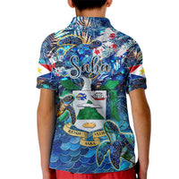 Saba Kid Polo Shirt Sea Turtle Tropical Pattern - Wonder Print Shop