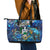 Saba Leather Tote Bag Sea Turtle Tropical Pattern