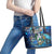 Saba Leather Tote Bag Sea Turtle Tropical Pattern