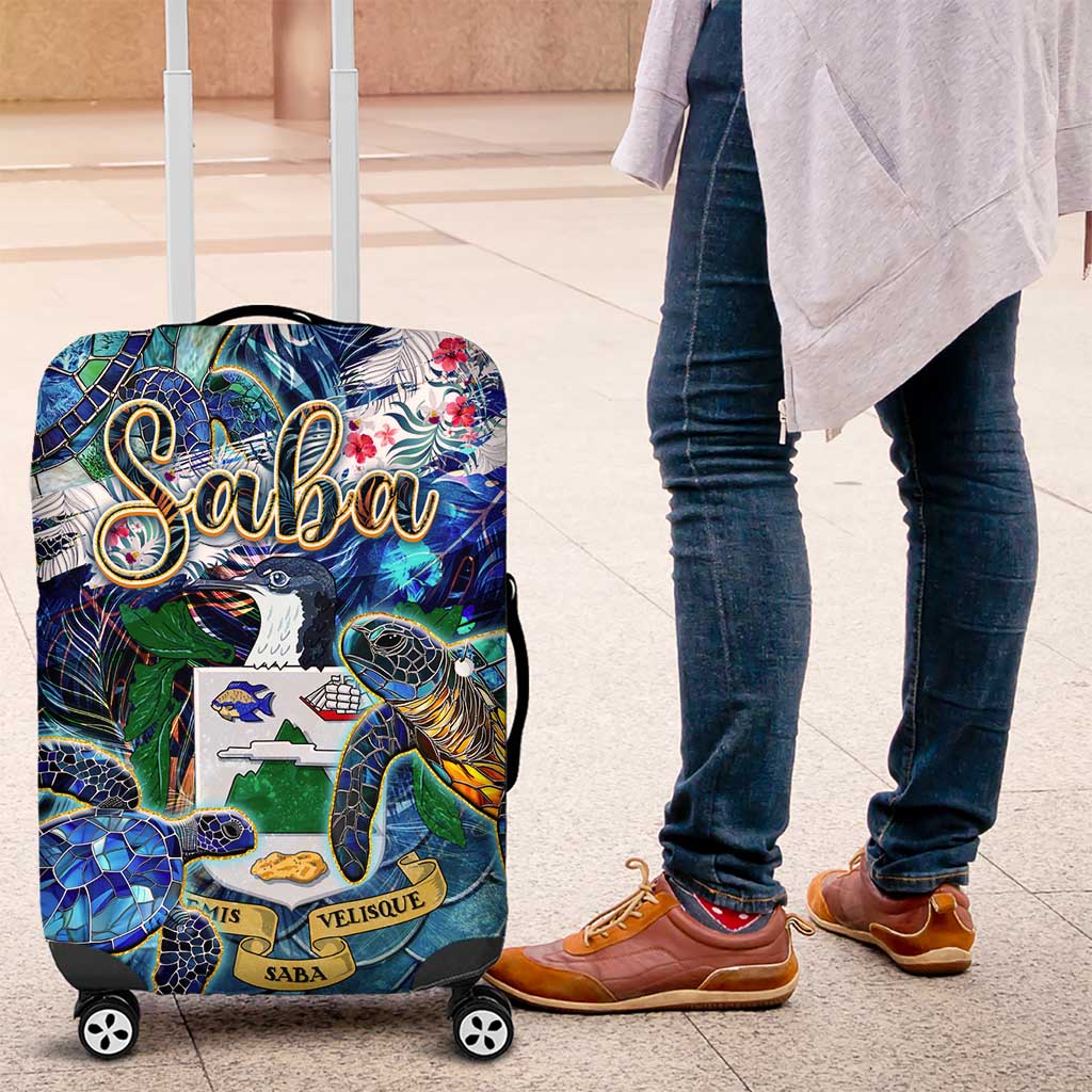 Saba Luggage Cover Sea Turtle Tropical Pattern - Wonder Print Shop