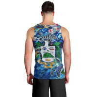 Saba Men Tank Top Sea Turtle Tropical Pattern - Wonder Print Shop