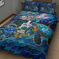 Saba Quilt Bed Set Sea Turtle Tropical Pattern - Wonder Print Shop