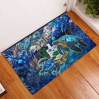 Saba Rubber Doormat Sea Turtle Tropical Pattern - Wonder Print Shop