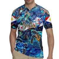 Saba Rugby Jersey Sea Turtle Tropical Pattern - Wonder Print Shop