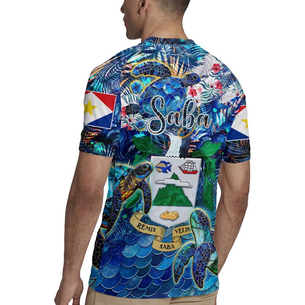 Saba Rugby Jersey Sea Turtle Tropical Pattern - Wonder Print Shop