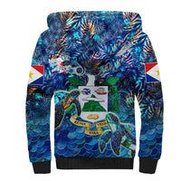 Saba Sherpa Hoodie Sea Turtle Tropical Pattern - Wonder Print Shop