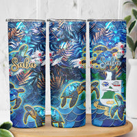 Saba Skinny Tumbler Sea Turtle Tropical Pattern - Wonder Print Shop