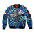 Saba Sleeve Zip Bomber Jacket Sea Turtle Tropical Pattern - Wonder Print Shop