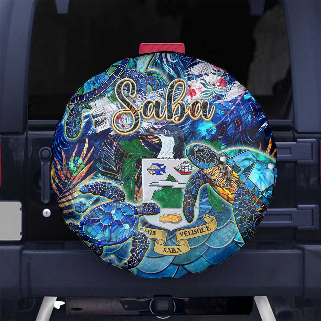 Saba Spare Tire Cover Sea Turtle Tropical Pattern - Wonder Print Shop