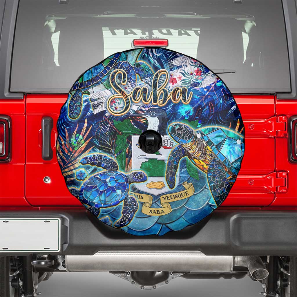 Saba Spare Tire Cover Sea Turtle Tropical Pattern - Wonder Print Shop