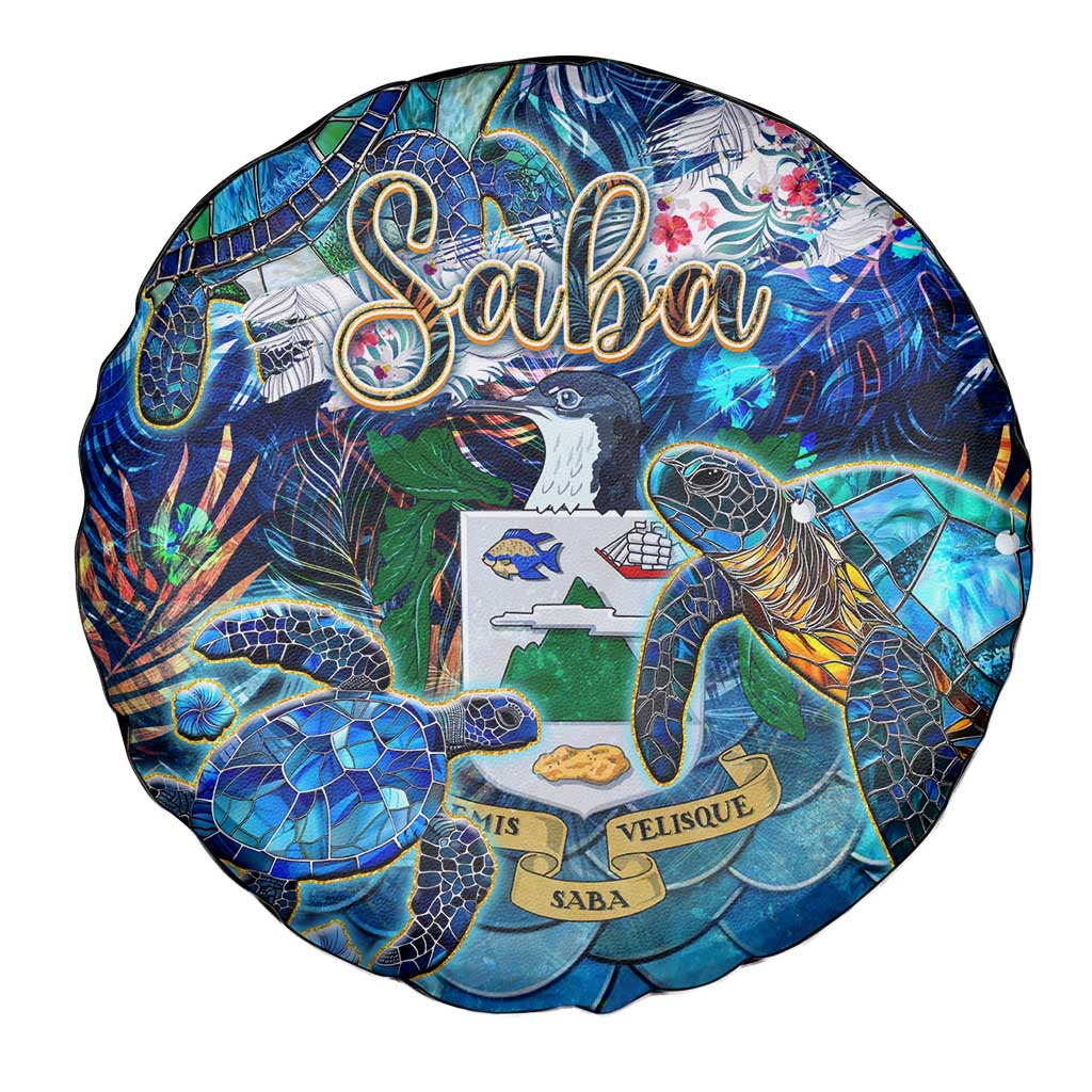 Saba Spare Tire Cover Sea Turtle Tropical Pattern - Wonder Print Shop